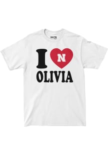 Olivia Mauch Nebraska Cornhuskers White I Heart Olivia Tee Short Sleeve Fashion Player T Shirt