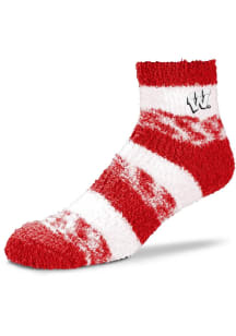Wisconsin Badgers Pro Stripe Fuzzy Womens Quarter Socks