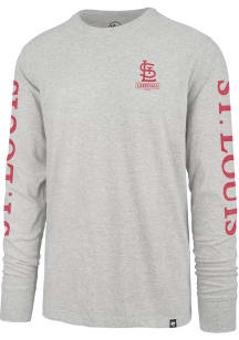 47 St Louis Cardinals Grey Triple Down Franklin Long Sleeve T Shirt