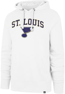 47 St Louis Blues Mens White ARCH GAME HEADLINE Long Sleeve Hoodie
