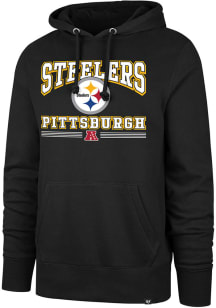 47 Pittsburgh Steelers Mens Black Packed House Headline Long Sleeve Hoodie