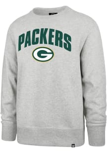 47 Green Bay Packers Mens Grey Strider Headline Long Sleeve Crew Sweatshirt