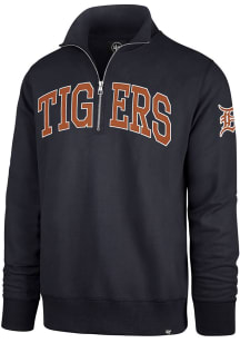 47 Detroit Tigers Mens Navy Blue Striker Long Sleeve Qtr Zip Fashion Pullover