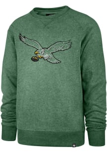 47 Philadelphia Eagles Mens Kelly Green Retro Logo Distressed Imprint Match Long Sleeve Fashion Sw..