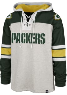 47 Green Bay Packers Mens Grey Gridiron Lace Up Fashion Hood