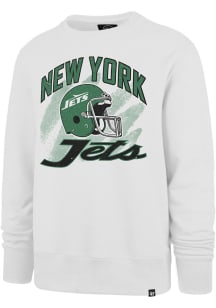 47 New York Jets Mens White Shader Long Sleeve Crew Sweatshirt