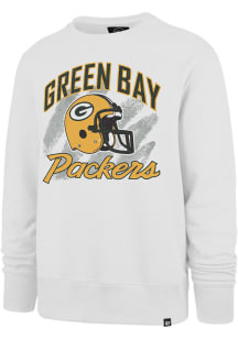 47 Green Bay Packers Mens White Shader Long Sleeve Crew Sweatshirt