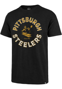 47 Pittsburgh Steelers Black Rounded Scrum Short Sleeve Fashion T Shirt