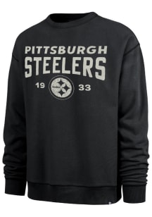 47 Pittsburgh Steelers Mens Black Dusted Windsor River Long Sleeve Fashion Sweatshirt