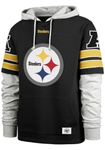 47 Pittsburgh Steelers Mens Black Blitz Cornerback Lacer Fashion Hood