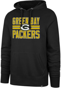 47 Green Bay Packers Mens Black Headline Long Sleeve Hoodie