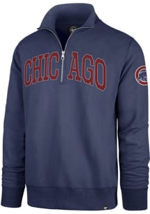 47 Chicago Cubs Mens Blue Striker Long Sleeve Qtr Zip Fashion Pullover