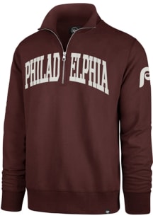 47 Philadelphia Phillies Mens Maroon Striker Long Sleeve Qtr Zip Fashion Pullover