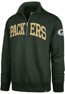 47 Green Bay Packers Mens Green Striker Long Sleeve Qtr Zip Fashion Pullover