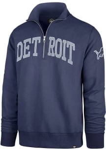 47 Detroit Lions Mens Blue Striker Long Sleeve Qtr Zip Fashion Pullover