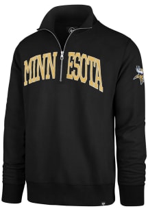 47 Minnesota Vikings Mens Black Striker Long Sleeve Qtr Zip Fashion Pullover