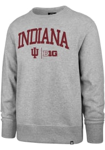 47 Indiana Hoosiers Mens Grey Arch Name Big Ten Long Sleeve Fashion Sweatshirt