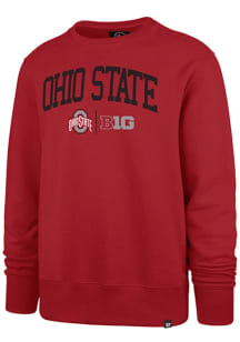 47 Ohio State Buckeyes Mens Red Arch Name Big Ten Long Sleeve Fashion Sweatshirt