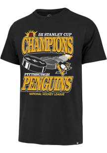 47 Pittsburgh Penguins Black Vintage Stanley Cup Franklin Short Sleeve Fashion T Shirt
