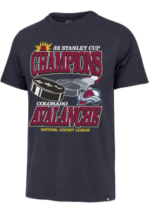 47 Colorado Avalanche Navy Blue Vintage Stanley Cup Franklin Short Sleeve Fashion T Shirt