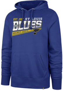 47 St Louis Blues Mens Blue Five Hold Headline Long Sleeve Hoodie