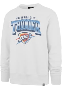 47 Oklahoma City Thunder Mens White Spotlight Headline Long Sleeve Crew Sweatshirt