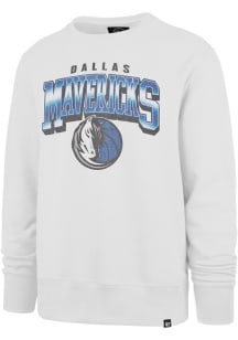 47 Dallas Mavericks Mens White Spotlight Headline Long Sleeve Crew Sweatshirt
