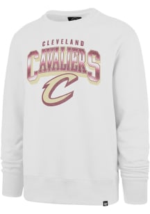 47 Cleveland Cavaliers Mens White Spotlight Headline Long Sleeve Crew Sweatshirt