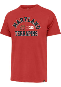 47 Maryland Terrapins Red Number 1 Design Big Ten Short Sleeve Fashion T Shirt