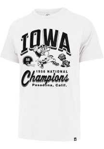 47 Iowa Hawkeyes White 1958 National Champions Short Sleeve Fashion T Shirt