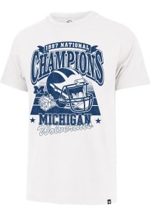 47 Michigan Wolverines White 1997 National Champions Short Sleeve Fashion T Shirt