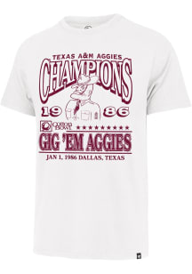 47 Texas A&M Aggies White 1986 Cotton Bowl Champions Short Sleeve Fashion T Shirt