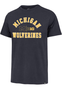 47 Michigan Wolverines Blue Number 1 Design Big Ten Short Sleeve Fashion T Shirt