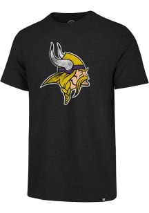 47 Minnesota Vikings Black Distressed Primary Logo Match Short Sleeve Fashion T Shirt