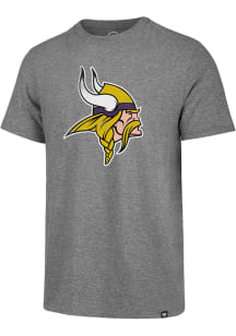 47 Minnesota Vikings Grey Distressed Primary Logo Match Short Sleeve Fashion T Shirt