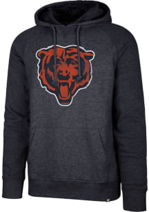 47 Chicago Bears Mens Navy Blue Distressed Primary Logo Match Raglan Fashion Hood