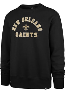 47 New Orleans Saints Mens Black Headline Long Sleeve Crew Sweatshirt