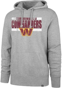 47 Washington Commanders Mens Grey Back Line Headline Long Sleeve Hoodie