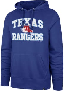 47 Texas Rangers Mens Blue Coop Velocity Headline Long Sleeve Hoodie
