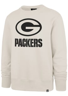 47 Green Bay Packers Mens Tan Tonal Primary Long Sleeve Crew Sweatshirt