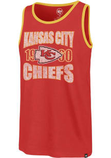 47 Kansas City Chiefs Mens Navy Blue Upload Franklin Tank Short Sleeve Tank Top