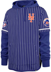 47 New York Mets Mens Blue Pinstripe Double Header Shortstop Fashion Hood