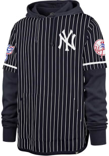 47 New York Yankees Mens Navy Blue Pinstripe Double Header Shortstop Fashion Hood