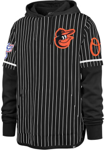 47 Baltimore Orioles Mens Black Pinstripe Double Header Shortstop Fashion Hood