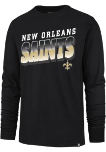47 New Orleans Saints Black Polished Franklin Long Sleeve Fashion T Shirt