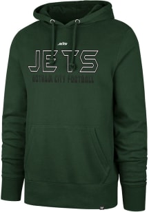 47 New York Jets Mens Green Byline Headline Long Sleeve Hoodie