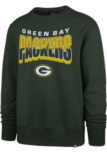 47 Green Bay Packers Mens Green Brush by Headline Long Sleeve Crew Sweatshirt