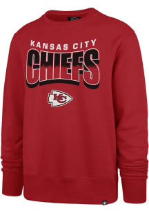 47 Kansas City Chiefs Mens Red Brush by Headline Long Sleeve Crew Sweatshirt
