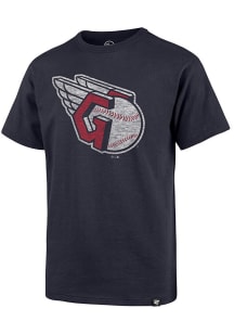 47 Cleveland Guardians Youth Navy Blue Grit Vintage Short Sleeve T-Shirt