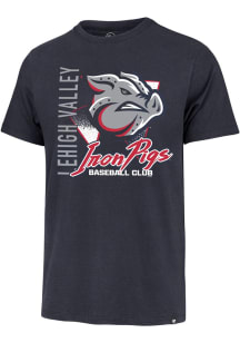 47 Lehigh Valley Ironpigs Navy Blue Side Arm Franklin Short Sleeve Fashion T Shirt